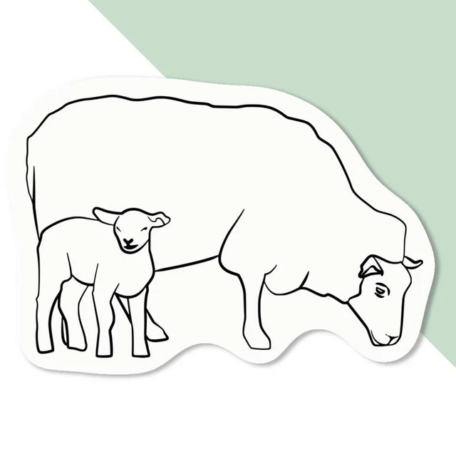 'Sheep And It's Lamb' Aufkleber Aufkleber (DW039006)
