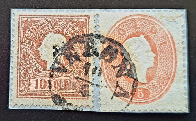 Lombardei und Venetien, Mischfrankatur 1859 mit 1861/62 VERONA 10/4  Briefstück