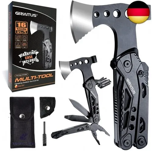 Camping Multitool Zubehör Geschenke für Männer Väter 16 in 1 Verbessertes Mul