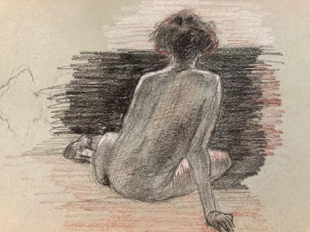 Beau Dessin Ancien Nu Crayon Sur Papier Femme Nue Erotique 1930 At Déco Dos