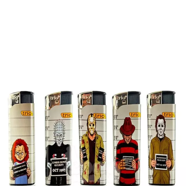 5 Pack TRIO Cigarette Horror Movies Chucky Friday the 13th Design Disposable Gas
