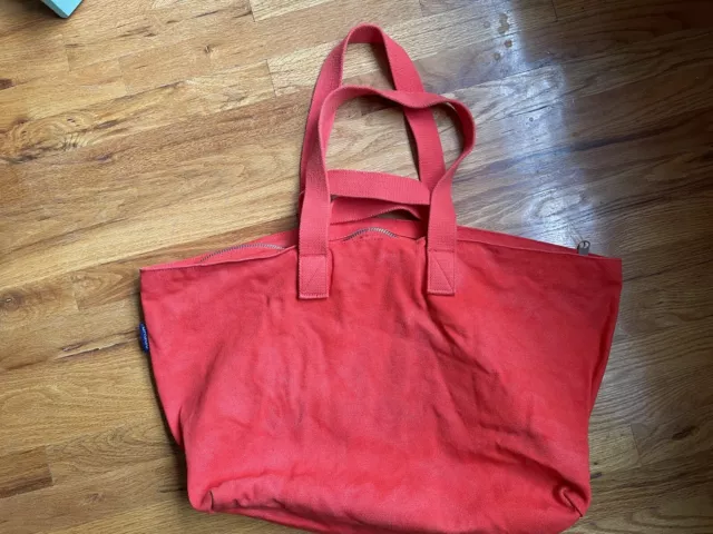 Baggu Canvas Duck Bag Tote Zipper Handles - Red