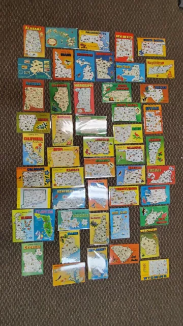 Complete Set of Vintage Dexter Press State Map Postcards - All 50 States!