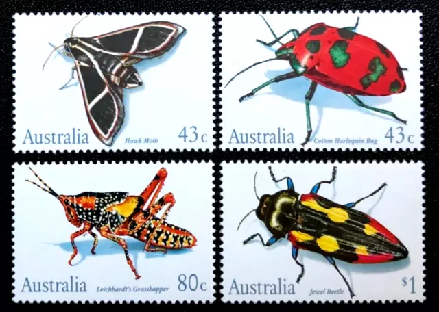 AUSTRALIA 1991 INSECTS, BEETLES  Sc 1211-1214 MNH