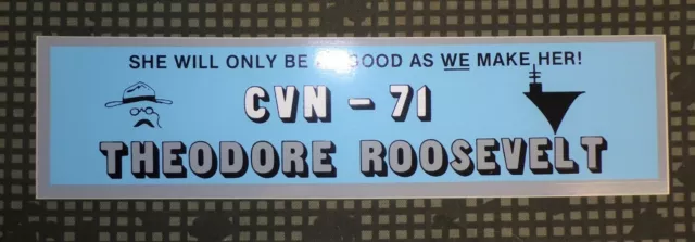 Original Vintage US Navy USS Theodore Roosevelt CVN-71 Bumper Sticker