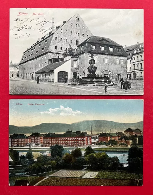 2 x AK ZITTAU 1906/11 Marstall und Neue Kaserne   ( 116842