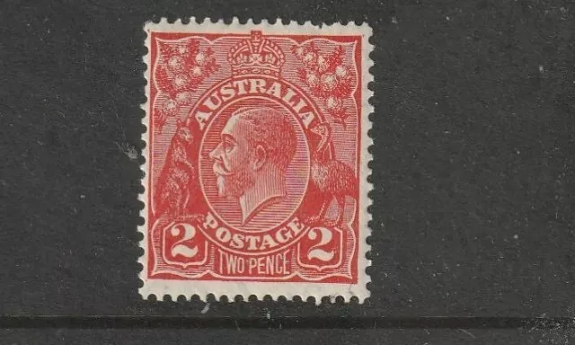 STAMPS AUST  KGV    2d RED  DIE11   S  MULTI  13.5=12.5  MUH  1 PERF SHORT