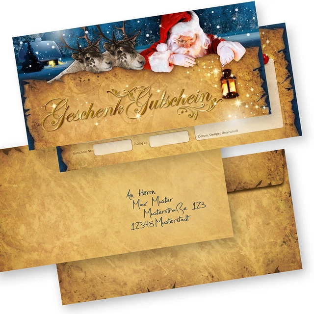Geschenkgutscheine Weihnachten Express (25 Sets) mit Umschläge