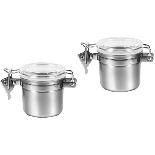 2 Pcs Teedose Rostfreier Stahl Vorratsbehälter Für Lebensmittel