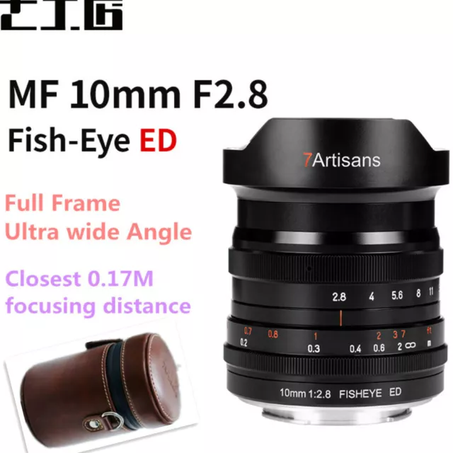 7artisans 10mm F/2.8 Full Frame Ultra Wide Angle Fisheye Lens For Sony E Mount