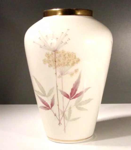 Vintage PMR Bavaria Jaeger & Co m. Blumen Goldrand Vase  19 cm
