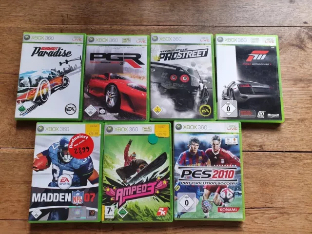 XBOX 360 Spiele: PGR 3, FORZA, Burnout Paradise, Madden 07, und mehr