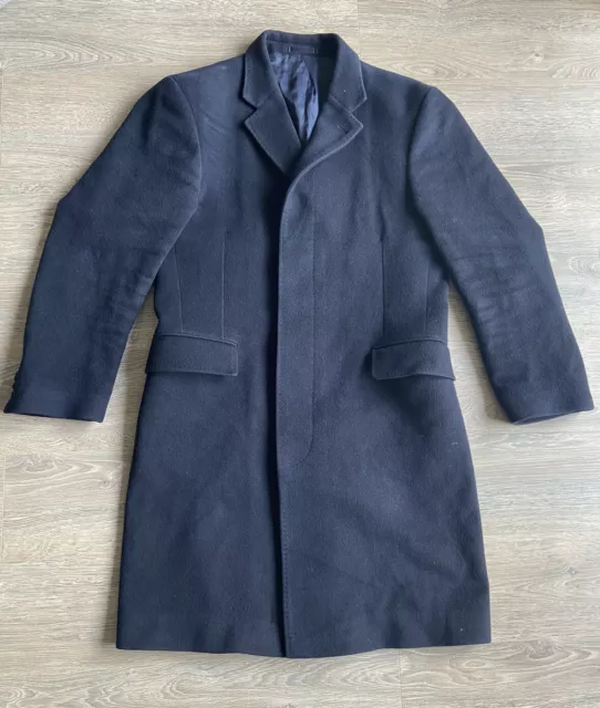 MENS TM LEWIN Long Navy Coat Size S 38 49.99 PicClick UK