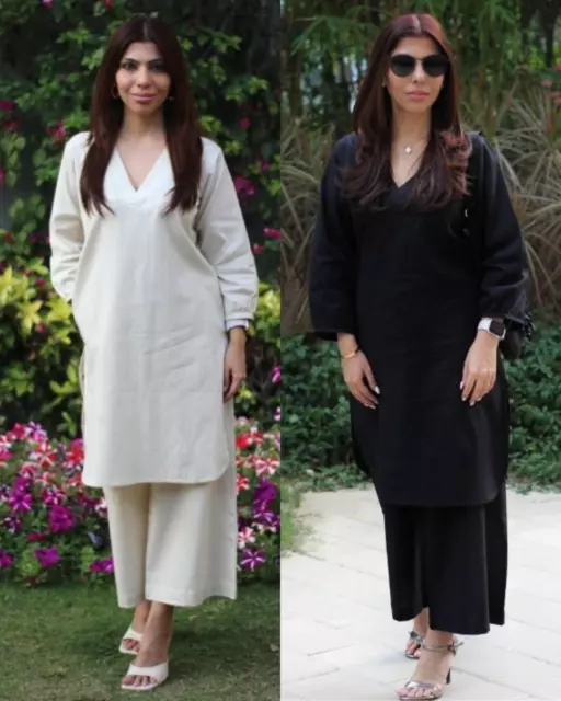 Indian Bollywood Wear Kurti Pant Set Designer Cotton Kurta-Palazzo For Women 2