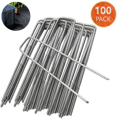 Garden Pegs Stakes Staples Securing Lawn U Shaped Nail Pins  for Weed Fabric