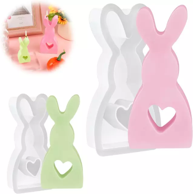 Silikonformen Gießformen, 2 Stück Silikonform Hase, 3D Silikonform Ostern, Oster