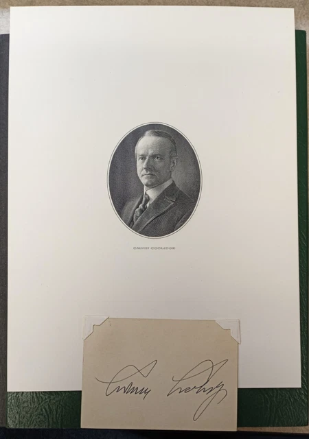 Calvin Coolidge Print With Signature Card - No COA