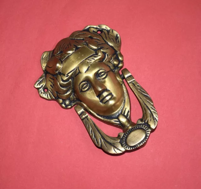 Roman Female Head Shape Door Knocker Victorian Brass Medusa House Door Bell EK05