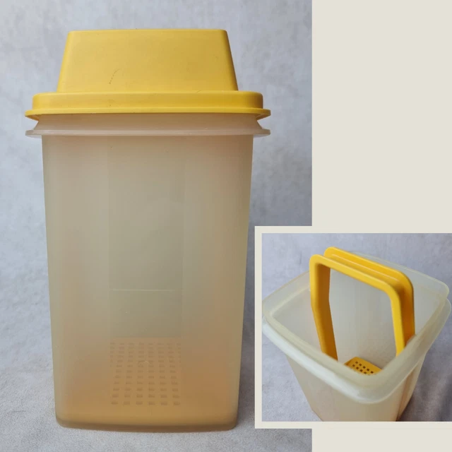 Boîte Carrée Tupperware Vintage – 19 Cm – Avec Couvercle – Transparente