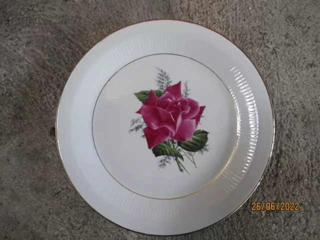 lot de 8 ancienne assiettes faience . ST AMAND. Moulin des Loups.  24 cm. Rose