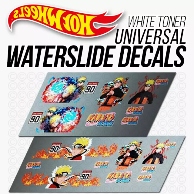 1/64 Scale NARUTO ANIME Custom White Toner Universal WaterSlide Decal Hot Wheel