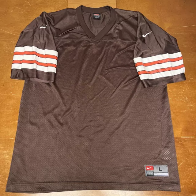 Vintage Cleveland Browns Jersey Mens Large Brown Blank Football NFL Nike