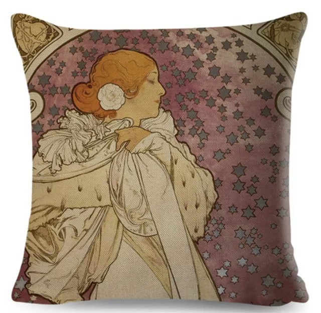 Kissenbezug Canvas-Stoff Jugendstil Mucha La Dame aux Camelas; Sarah Bernhardt