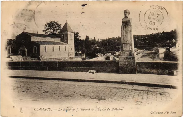 CPA AK CLAMECY - Le Buste de J. Rouvet & Église de Bethléem (456644)