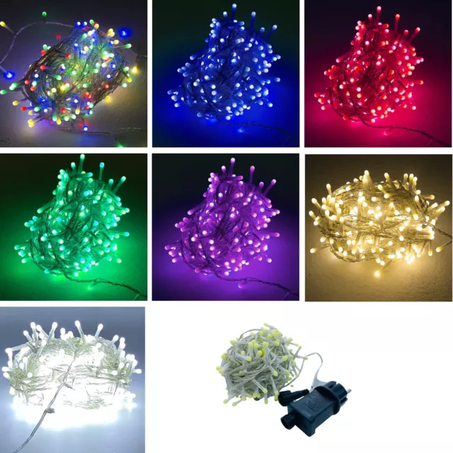 Catena luminosa per albero luci natalizie con 300 LED a 360° per esterno interno