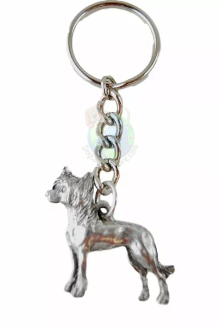 Chinese Crested Keychain Pewter