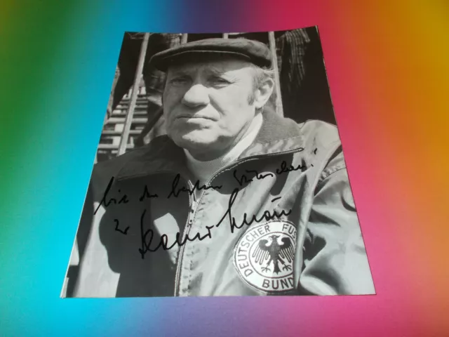 Helmut Schön DFB Weltmeister 1974 signed signiert Autogramm auf Foto in person