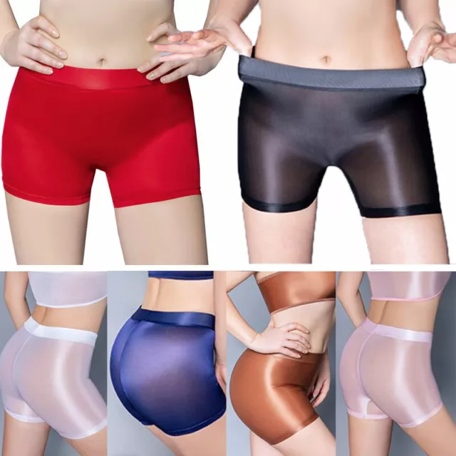 Women Shiny Metallic Wet look undie Shorts Safety Underwear Short Pants Panties/