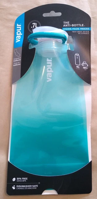 Vapur - Anti-Bottle - Collapsible Water Bottle - Malibu Teal -  .7L/23oz - New