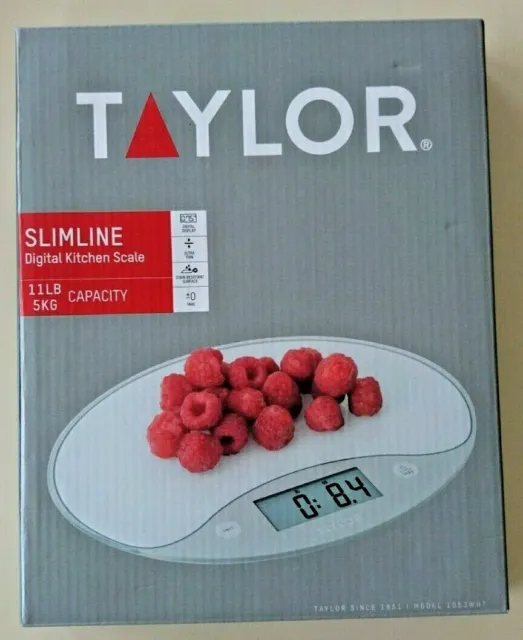 NEW Taylor Slimline Digital ~Kitchen Scale~ White 1053WHT *Baking accuracy!