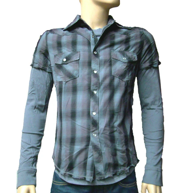 Chemise Homme Jules Grise à Carreaux - Taille XL Slim Fit - Manches Longues - Coton - Occasion Très Bon état