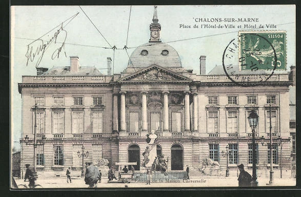 CPA Châlons-sur-Marne, Place de l´Hotel-de-Ville et Hotel de Ville