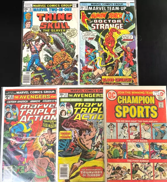 Vintage Marvel and DC Comics Lot of (5) Vintage books Thing Dr Strange Cool lot