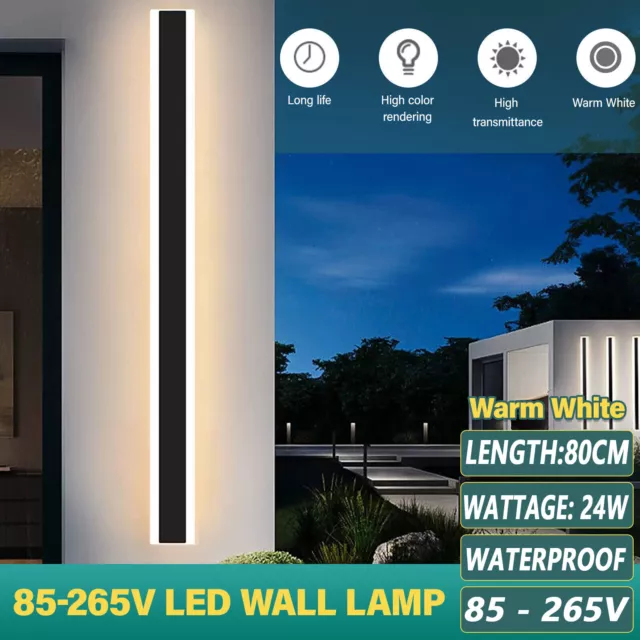 LED Wall Light Sconce Waterproof Outdoor Modern Lamp Exterior Lights Long Strip