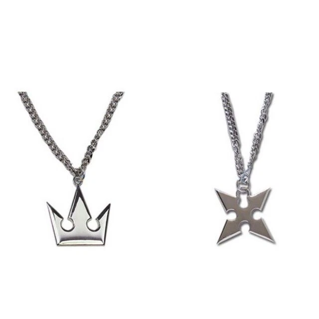 Kojococ Kingdom Hearts Sora'S Crown And Roxas' Cross Necklace