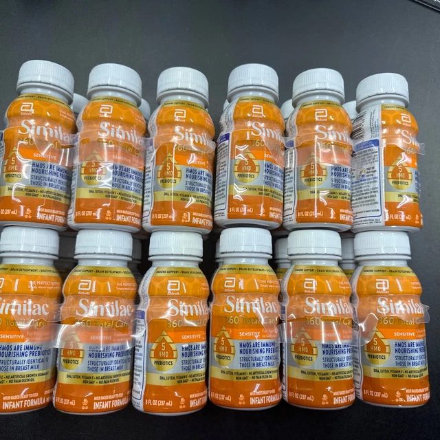 24 Pack 8oz Similac 360 Total Care Sensitive Ready to Feed Infant Formula P23