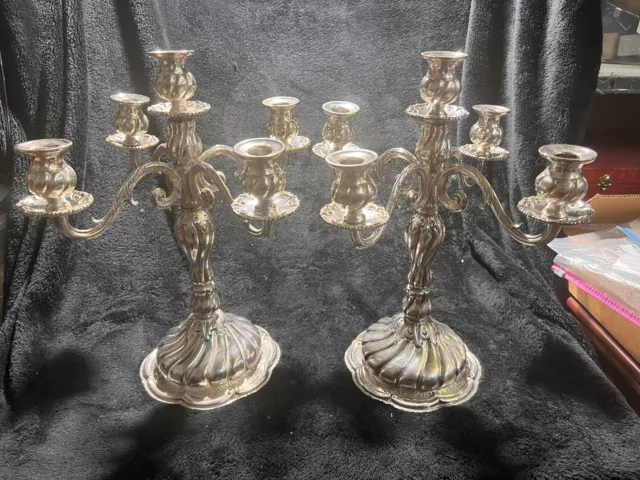 Pair of .800 German Silver Candelabras - Beautiful Condition