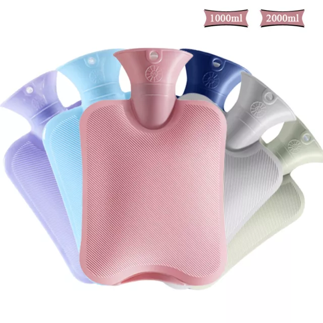 Large PVC Rubber Hot Water Bottle Bag Warm Relaxing Heat / Cold Therapy 1L/2L