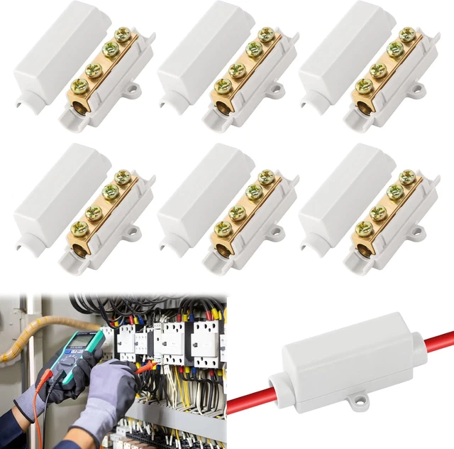 Messing-Durchgangsverbinder 100A/1000V – 5 Stück, Doppelschraube, Für 2,5–16 Mm²