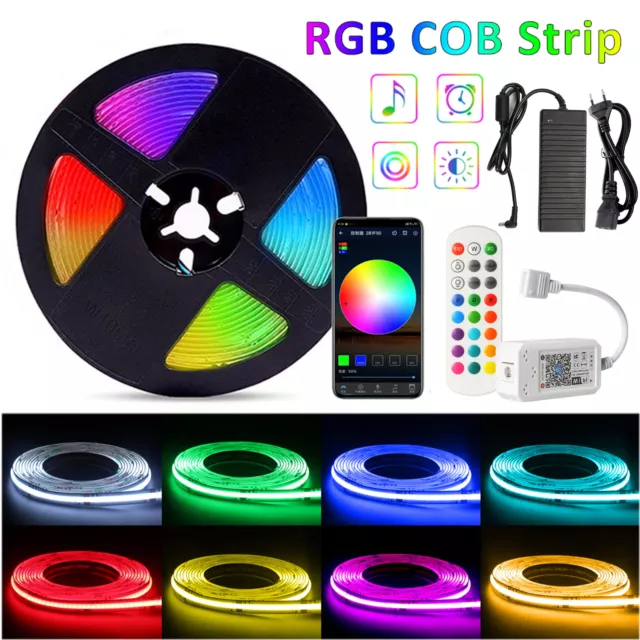 24V WiFi alexa COB Led Streifen RGB Dimmbar 5m Band Lichtleiste keine Lichtpunkt