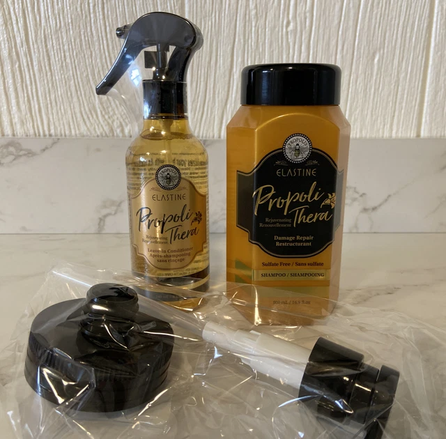 Champú reparación de cabello NewAVON propóleo elastina Thera daño y acondicionador de dejar en