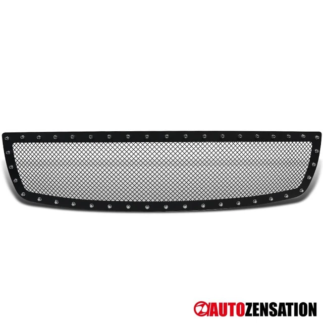 Fit 2003-2006 GMC Sierra 1500 Pickup Black Rivet Style Upper Hood Grille Insert