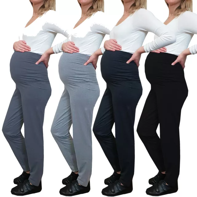 Maternity Trousers Loungewear Soft Touch Cotton Rich Pregnancy Yoga Gym Casual 2