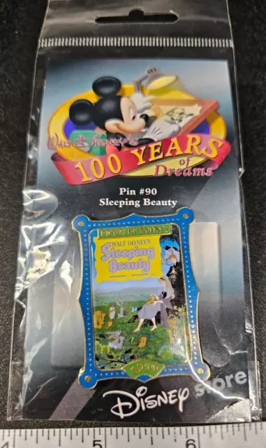 Vtg Disney Store Lapel Pin 100 Years Of Dreams #90 Sleeping Beauty 2001 New