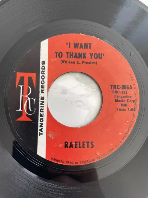 Raelets - I Want To Thank You 7”  northern soul  vinyl record Ex condition 2