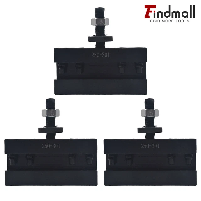 Findmall 3Pcs CXA #1 Quick Change 250-301 Tool Post Turning & Facing Holder New